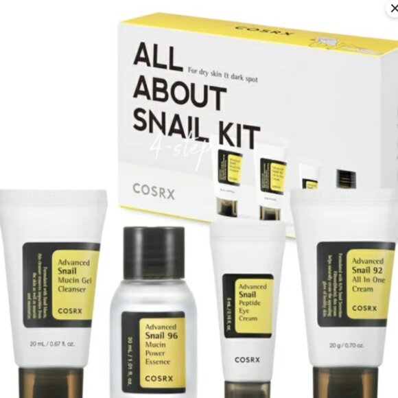 NIB COSRX All about Snail Kit 4 Step Cleanser Cream Mucin Mini travel essentials - Picture 1 of 5